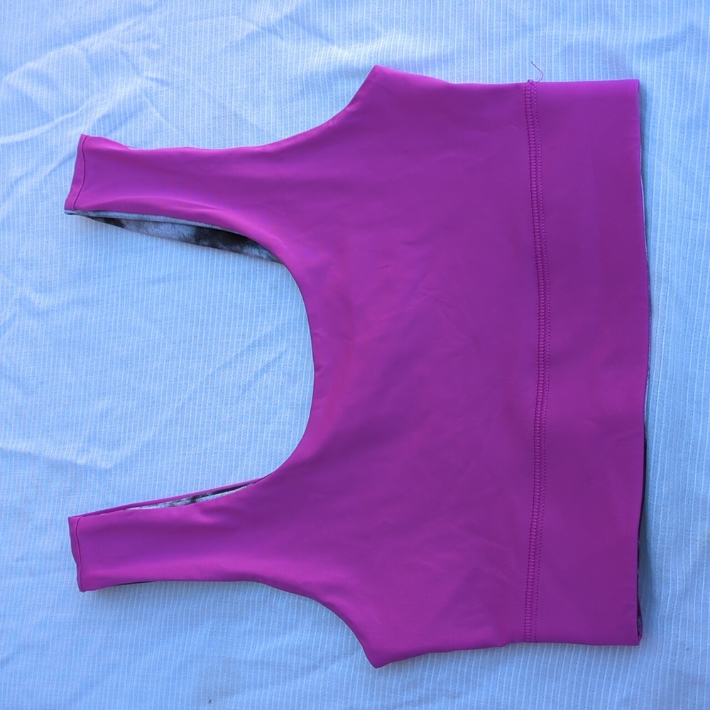 Fabletics Sports Bra Tie Dye Reversible Pink Black Workout Activewear Women
